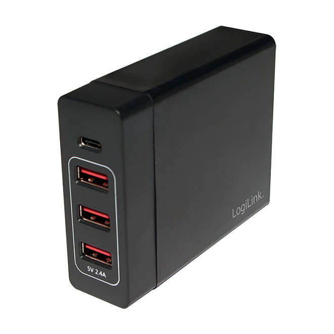 LogiLink Adaptador de mesa USB con 3x USB-A y 1x USB-C, 60W