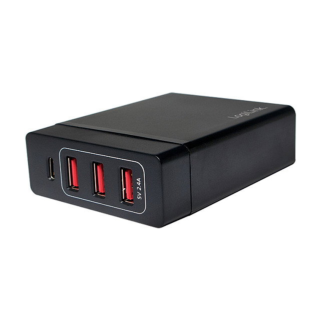 LogiLink Adaptador de mesa USB con 3x USB-A y 1x USB-C, 60W