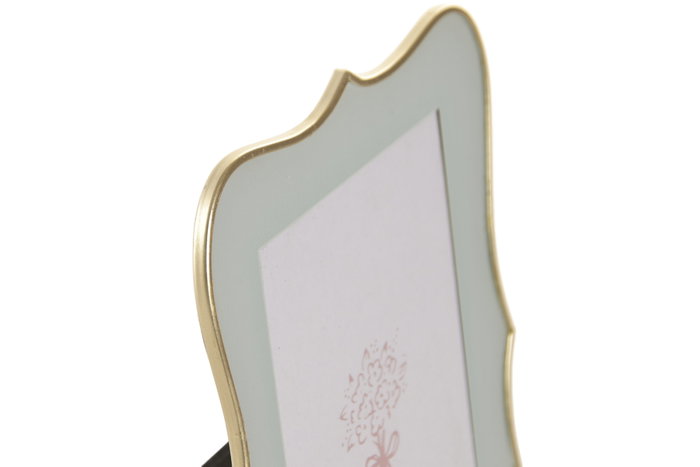 DKD Home Decor Marco de Fotos 13x18 Metal y Cristal Dorado