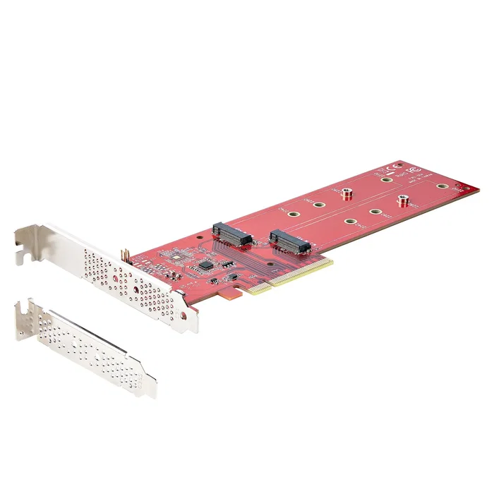StarTech DUAL-M2-PCIE-CARD-B Adaptador PCIe para 2 SSD M.2 NVMe o AHCI - PCI Express 4.0 x8/x16 - Ranura Dual - Hasta 7.8 GBps - Incluye Soportes Ventilados