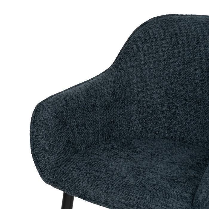 Silla Azul Tejido-Metal Contract 61 X 59,50 X 83 cm (Set de 2)