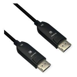 ROLINE Cable DisplayPort 2.1 V2.0 AOC DP80, 30 m, Macho-Macho, Negro, Resolución 10240 x 4320, 60 Hz, 54 Gbit/s