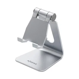 AISENS Soporte de Sobremesa Tamaño M Ajustable (1 Pivote) para Móvil y Tablet, Plata