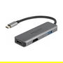 DeLOCK Adaptador USB-C a Dual HDMI con Puerto USB, 4K 60Hz, USB 3.2 Gen 1, Compatible con Windows/Mac/Linux/ChromeOS, Gris Aluminio