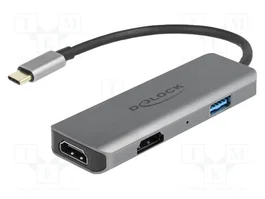DeLOCK Adaptador USB Type-C a Dual HDMI 4K 60 Hz con puerto USB