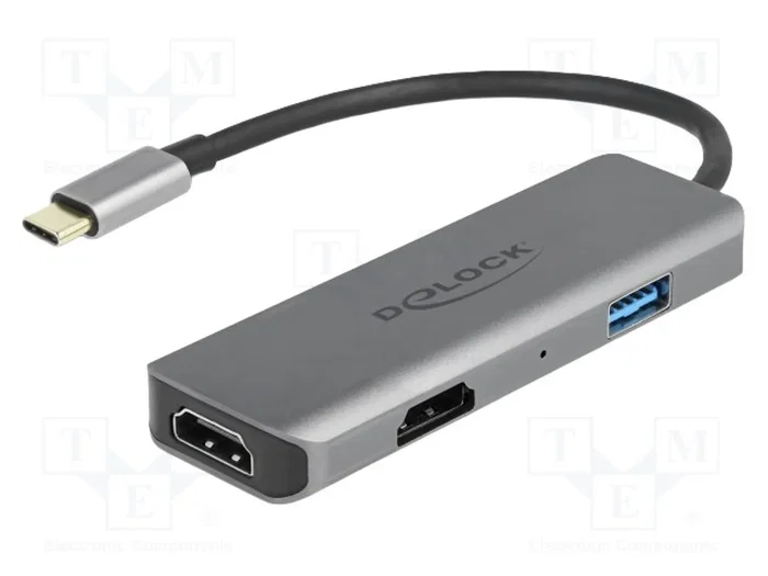 DeLOCK Adaptador USB Type-C a Dual HDMI 4K 60 Hz con puerto USB