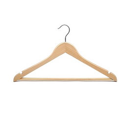 Perchas Cano Percha de Madera Plana con Muescas para Ropa, 45 cm (Set de 100)