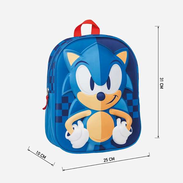 Cerdá Mochila Infantil 3D Sonic 25.0 x 31.0 x 10.0 cm