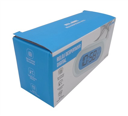 Elbe RD-701-B Reloj Despertador Blanco con Termómetro y Calendario Pantalla 11cm Elbe RD-701-B Reloj Despertador Blanco con Termómetro y Calendario Pantalla 11cm