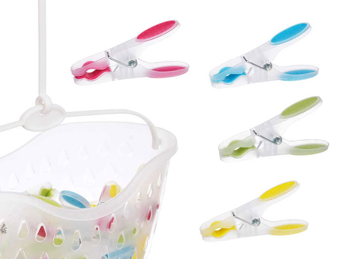 Arte Regal Cesta 24 Pinzas Silicona Plástico PP Multicolor 24 x 11.5 x 12 cm (Set de 24) Arte Regal Cesta 24 Pinzas Silicona Plástico PP Multicolor 24 x 11.5 x 12 cm (Set de 24)