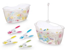 Arte Regal Cesta 24 Pinzas Silicona Plástico PP Multicolor 24 x 11.5 x 12 cm (Set de 24)