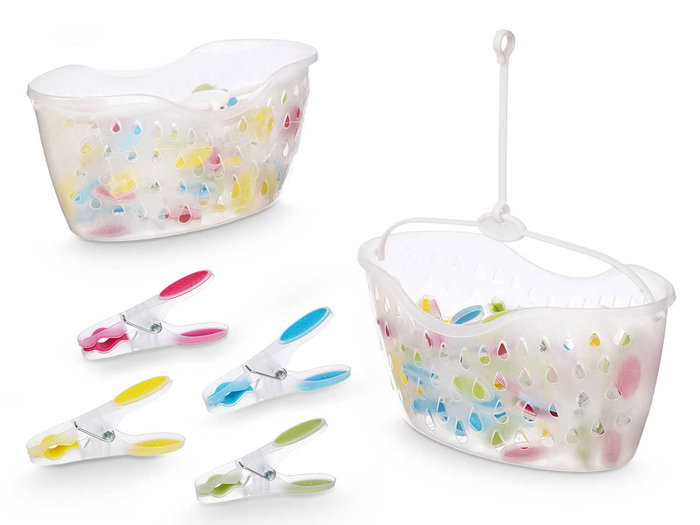 Arte Regal Cesta 24 Pinzas Silicona Plástico PP Multicolor 24 x 11.5 x 12 cm (Set de 24) Arte Regal Cesta 24 Pinzas Silicona Plástico PP Multicolor 24 x 11.5 x 12 cm (Set de 24)