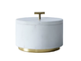 DKD Home Decor Salero de Mármol y Latón Blanco y Dorado