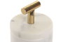 DKD Home Decor Salero de Mármol y Latón Blanco y Dorado
