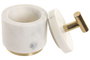DKD Home Decor Salero de Mármol y Latón Blanco y Dorado
