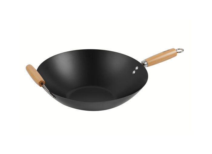 Quttin Sartén Wok con Mango de Madera de 35 cm