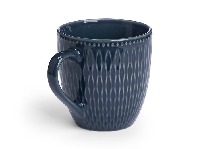 Vessia Tazon Desayuno Ceramica Loza 600 ml Colores Oscuros Azul y Verde 15 x 11.5 x 11 cm (Set de 24)