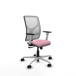 PIQUERAS Y CRESPO Silla de oficina Motilla con mecanismo Sincro Rosa y Blanco