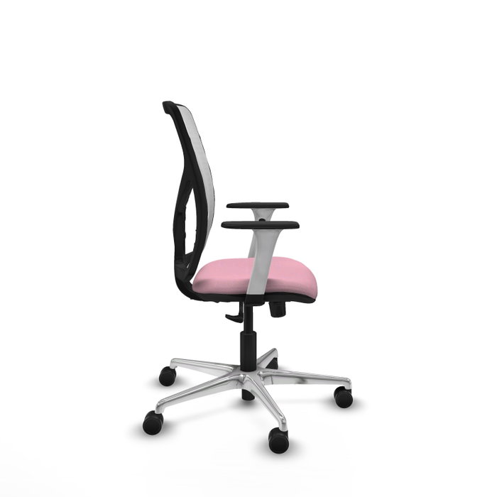 PIQUERAS Y CRESPO Silla de oficina Motilla con mecanismo Sincro Rosa y Blanco