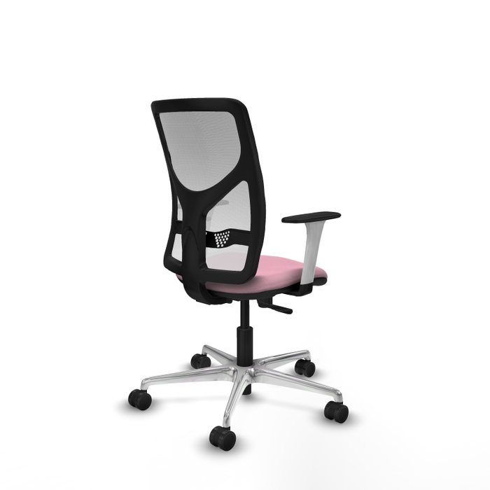 PIQUERAS Y CRESPO Silla de oficina Motilla con mecanismo Sincro Rosa y Blanco