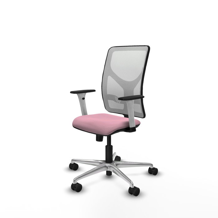 PIQUERAS Y CRESPO Silla de oficina Motilla con mecanismo Sincro Rosa y Blanco