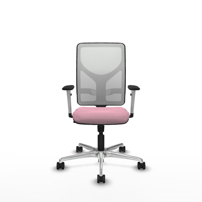 PIQUERAS Y CRESPO Silla de oficina Motilla con mecanismo Sincro Rosa y Blanco