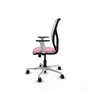 PIQUERAS Y CRESPO Silla de oficina Motilla con mecanismo Sincro Rosa y Blanco