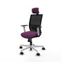 PIQUERAS Y CRESPO Silla de oficina Yunquera con mecanismo Sincro, Morado y Negro