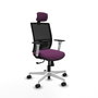 PIQUERAS Y CRESPO Silla de oficina Yunquera con mecanismo Sincro, Morado y Negro