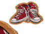 Giftdecor Felpudo Forma Zapatillas 60x40x1.5cm Fibra de Coco y PVC Blanco y Rojo (Set de 10)