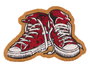 Giftdecor Felpudo Forma Zapatillas 60x40x1.5cm Fibra de Coco y PVC Blanco y Rojo (Set de 10)