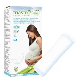 MASMI Compresas Maternidad 10 Ud. Algodón Ecológico Alta Absorción Postparto