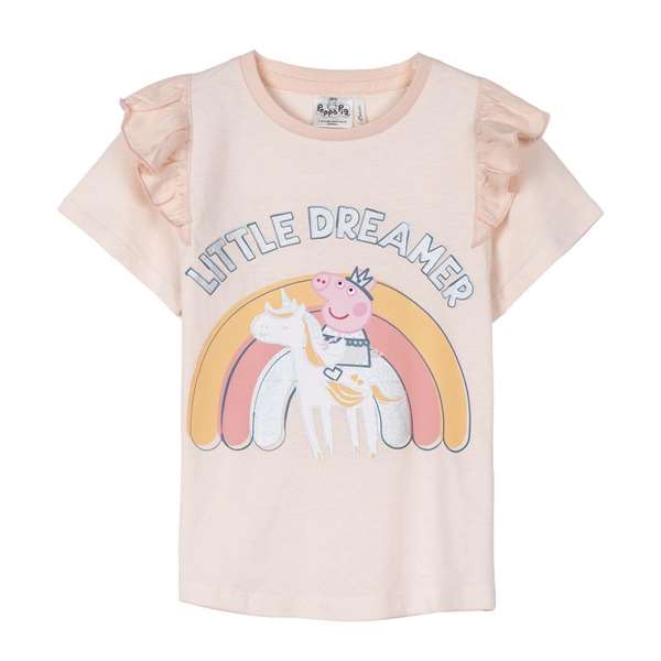 Camiseta de Manga Corta Infantil Peppa Pig Rosa claro 2 Años
