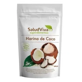 Salud Viva Harina de Coco Ecológica 250g, Sin Gluten, Vegana - Ideal para Repostería, Batidos y Celíacos