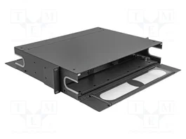 DeLOCK Panel de Conexiones de Fibra Óptica de 19″ con Ventana de Visualización 2U Gris Oscuro