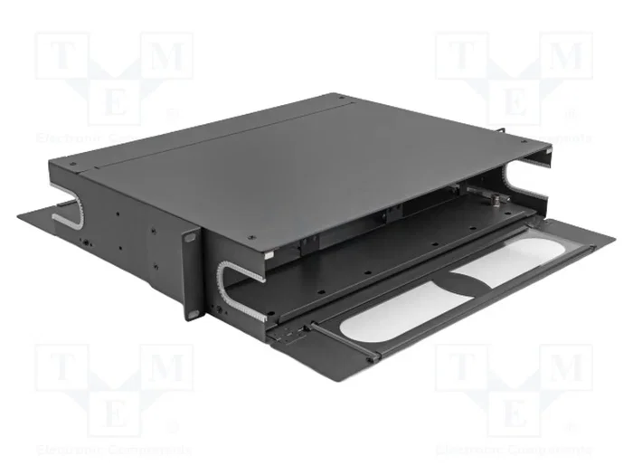 DeLOCK Panel de Conexiones de Fibra Óptica de 19″ con Ventana de Visualización 2U Gris Oscuro DeLOCK Panel de Conexiones de Fibra Óptica de 19″ con Ventana de Visualización 2U Gris Oscuro