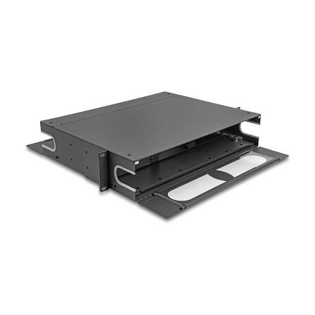 DeLOCK Panel de Conexiones de Fibra Óptica 19'' con Ventana de Visualización, 2U, 325 mm, Gris Oscuro DeLOCK Panel de Conexiones de Fibra Óptica 19'' con Ventana de Visualización, 2U, 325 mm, Gris Oscuro