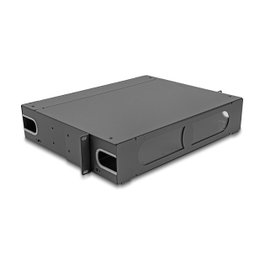 DeLOCK Panel de Conexiones de Fibra Óptica de 19″ con Ventana de Visualización 2U Gris Oscuro