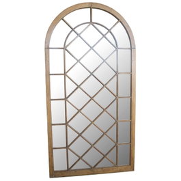 DKD Home Decor Espejo Ventana Decapé Marrón Oscuro 90x160 cm