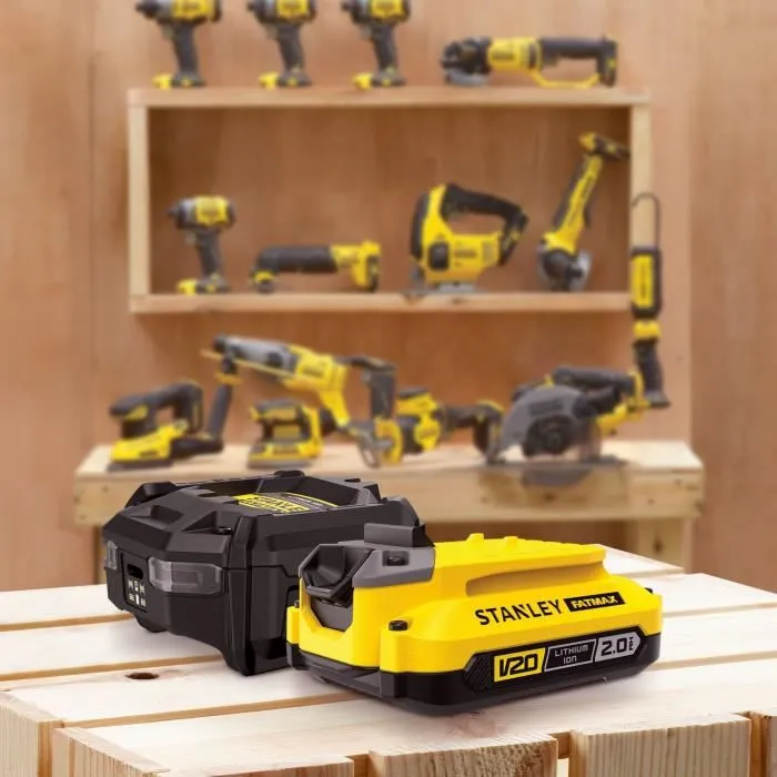 Stanley Fatmax SFMCB10D1-QW Kit de Inicio Cargador 1.25A + 1 Batería 18V 2Ah