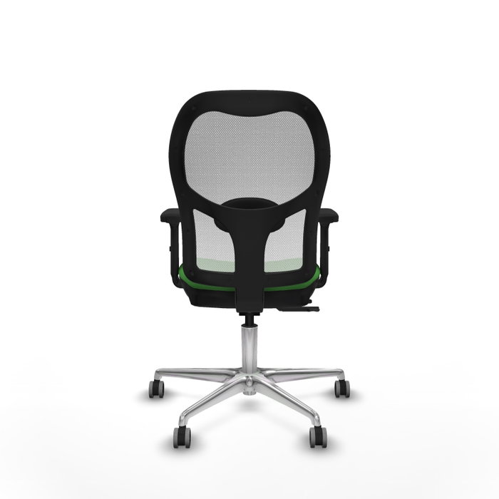 PIQUERAS Y CRESPO Silla de oficina Jorquera con mecanismo Sincro/Traslack, Tela Verde y Malla Blanca