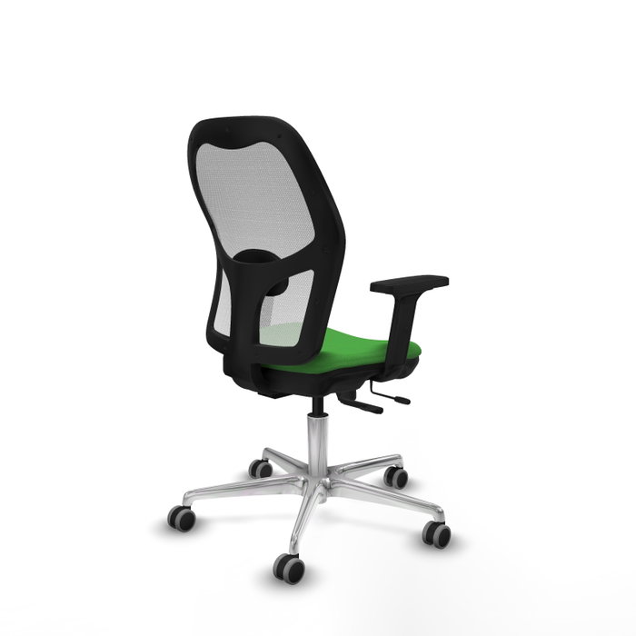 PIQUERAS Y CRESPO Silla de oficina Jorquera con mecanismo Sincro/Traslack, Tela Verde y Malla Blanca