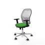 PIQUERAS Y CRESPO Silla de oficina Jorquera con mecanismo Sincro/Traslack, Tela Verde y Malla Blanca
