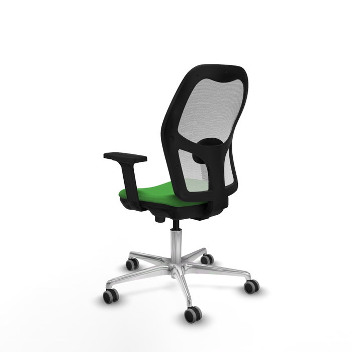 PIQUERAS Y CRESPO Silla de oficina Jorquera con mecanismo Sincro/Traslack, Tela Verde y Malla Blanca