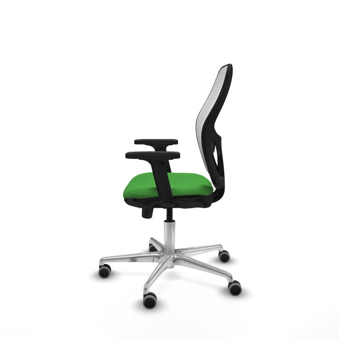 PIQUERAS Y CRESPO Silla de oficina Jorquera con mecanismo Sincro/Traslack, Tela Verde y Malla Blanca