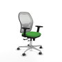 PIQUERAS Y CRESPO Silla de oficina Jorquera con mecanismo Sincro/Traslack, Tela Verde y Malla Blanca