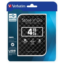 Verbatim Store 'n' Go Disco Duro Portátil 4 TB USB 3.2 Gen 1 Negro