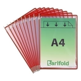 TARIFOLD Funda Tarifold con Pivotes A4 Marco Rojo