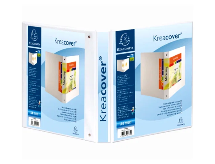 Exacompta Carpeta KreaCover 4 Anillas Mixtas 30mm A4+ Blanco
