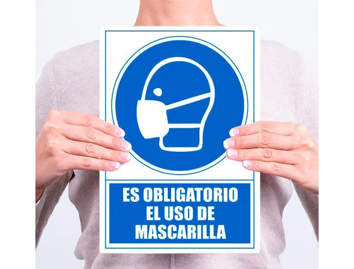 Archivo 2000 Señal Obligatorio Uso Mascarilla PVC Azul 210x297 mm
